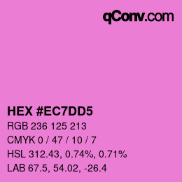 カラーコード: HEX #EC7DD5 | qconv.com