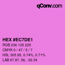 カラーコード: HEX #EC7DE1 | qconv.com