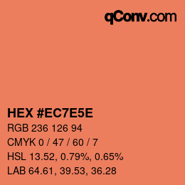 カラーコード: HEX #EC7E5E | qconv.com
