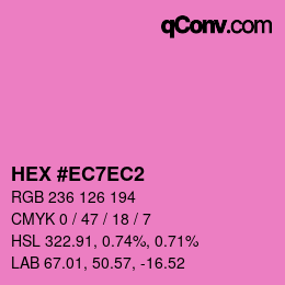 颜色代码: HEX #EC7EC2 | qconv.com