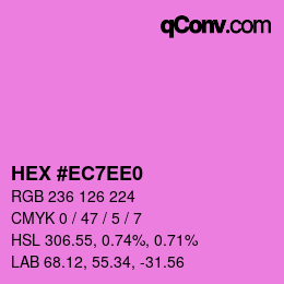 颜色代码: HEX #EC7EE0 | qconv.com