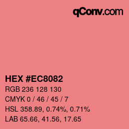 カラーコード: HEX #EC8082 | qconv.com