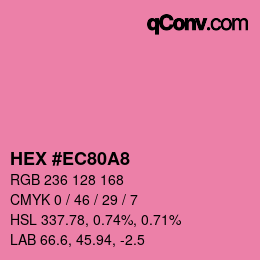 カラーコード: HEX #EC80A8 | qconv.com