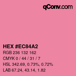 颜色代码: HEX #EC84A2 | qconv.com