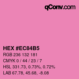 颜色代码: HEX #EC84B5 | qconv.com