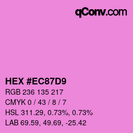 カラーコード: HEX #EC87D9 | qconv.com