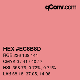 Color code: HEX #EC8B8D | qconv.com