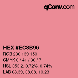Color code: HEX #EC8B96 | qconv.com