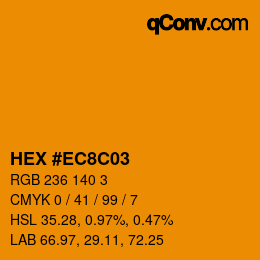 Color code: HEX #EC8C03 | qconv.com