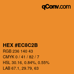 カラーコード: HEX #EC8C2B | qconv.com