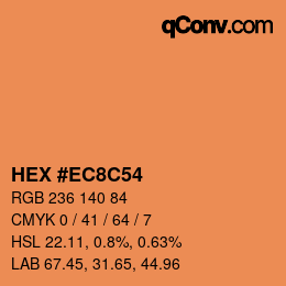 Color code: HEX #EC8C54 | qconv.com