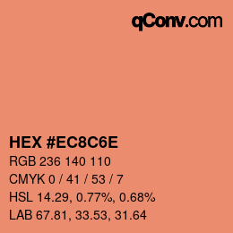 Color code: HEX #EC8C6E | qconv.com