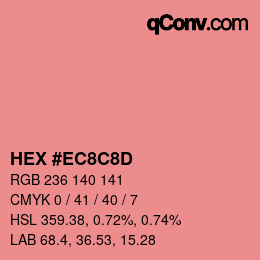 Color code: HEX #EC8C8D | qconv.com