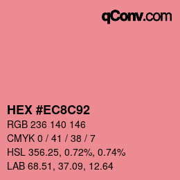Farbcode: HEX #EC8C92 | qconv.com
