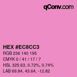 カラーコード: HEX #EC8CC3 | qconv.com