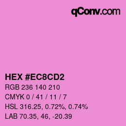 Color code: HEX #EC8CD2 | qconv.com