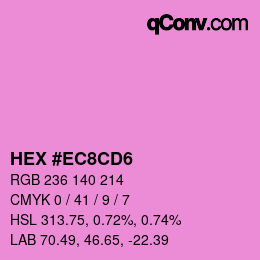 カラーコード: HEX #EC8CD6 | qconv.com