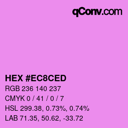 カラーコード: HEX #EC8CED | qconv.com