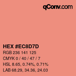 カラーコード: HEX #EC8D7D | qconv.com