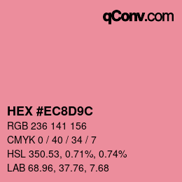 Color code: HEX #EC8D9C | qconv.com