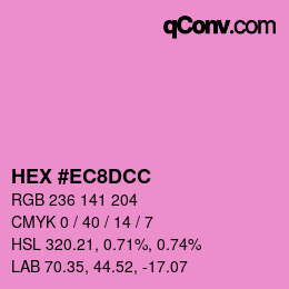 カラーコード: HEX #EC8DCC | qconv.com