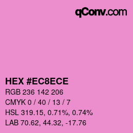 颜色代码: HEX #EC8ECE | qconv.com