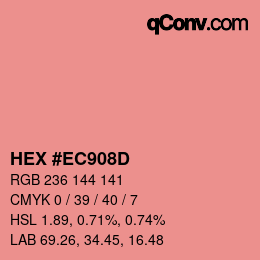 カラーコード: HEX #EC908D | qconv.com