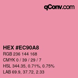 カラーコード: HEX #EC90A8 | qconv.com