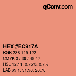 Color code: HEX #EC917A | qconv.com