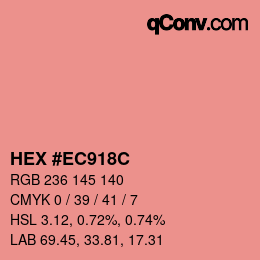 Color code: HEX #EC918C | qconv.com