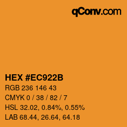 Color code: HEX #EC922B | qconv.com