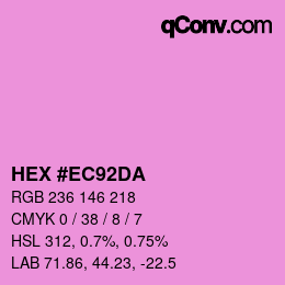 Color code: HEX #EC92DA | qconv.com