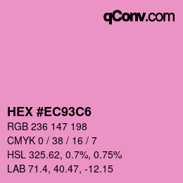 Color code: HEX #EC93C6 | qconv.com