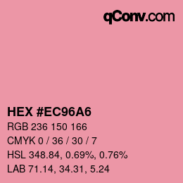 カラーコード: HEX #EC96A6 | qconv.com