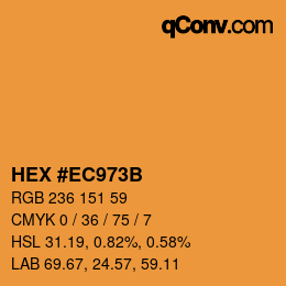 Color code: HEX #EC973B | qconv.com