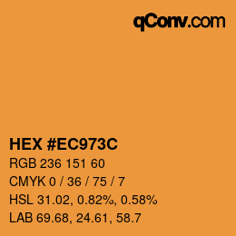 颜色代码: HEX #EC973C | qconv.com