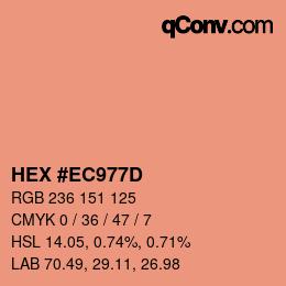 Color code: HEX #EC977D | qconv.com