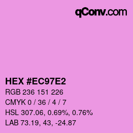 カラーコード: HEX #EC97E2 | qconv.com
