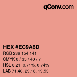 Farbcode: HEX #EC9A8D | qconv.com