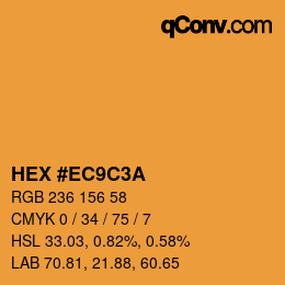 カラーコード: HEX #EC9C3A | qconv.com