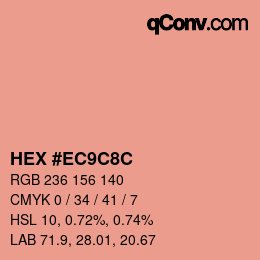 カラーコード: HEX #EC9C8C | qconv.com