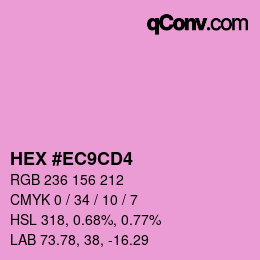 カラーコード: HEX #EC9CD4 | qconv.com