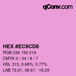 Color code: HEX #EC9CD8 | qconv.com