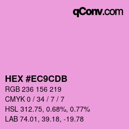 颜色代码: HEX #EC9CDB | qconv.com