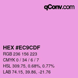 颜色代码: HEX #EC9CDF | qconv.com