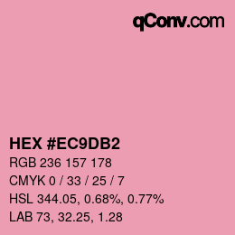 颜色代码: HEX #EC9DB2 | qconv.com