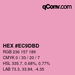 颜色代码: HEX #EC9DBD | qconv.com