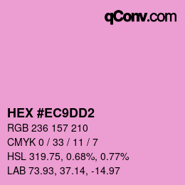 颜色代码: HEX #EC9DD2 | qconv.com