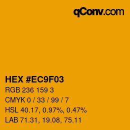 カラーコード: HEX #EC9F03 | qconv.com