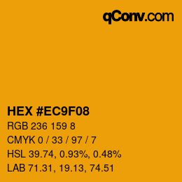 Color code: HEX #EC9F08 | qconv.com